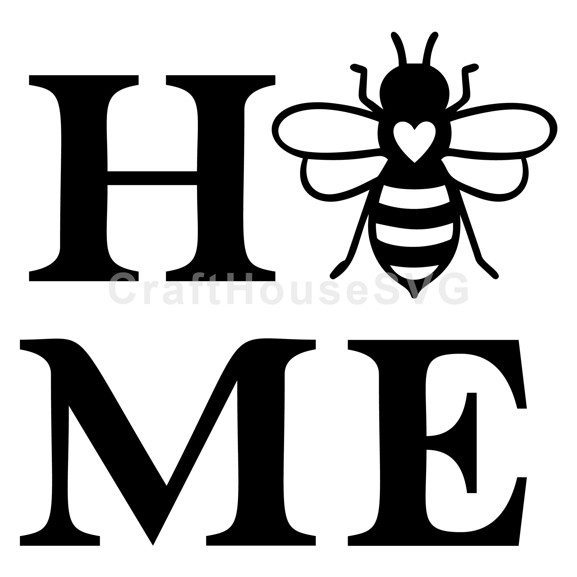 Home Bee Square Sign SVG , Spring, Honey Bee Cut File