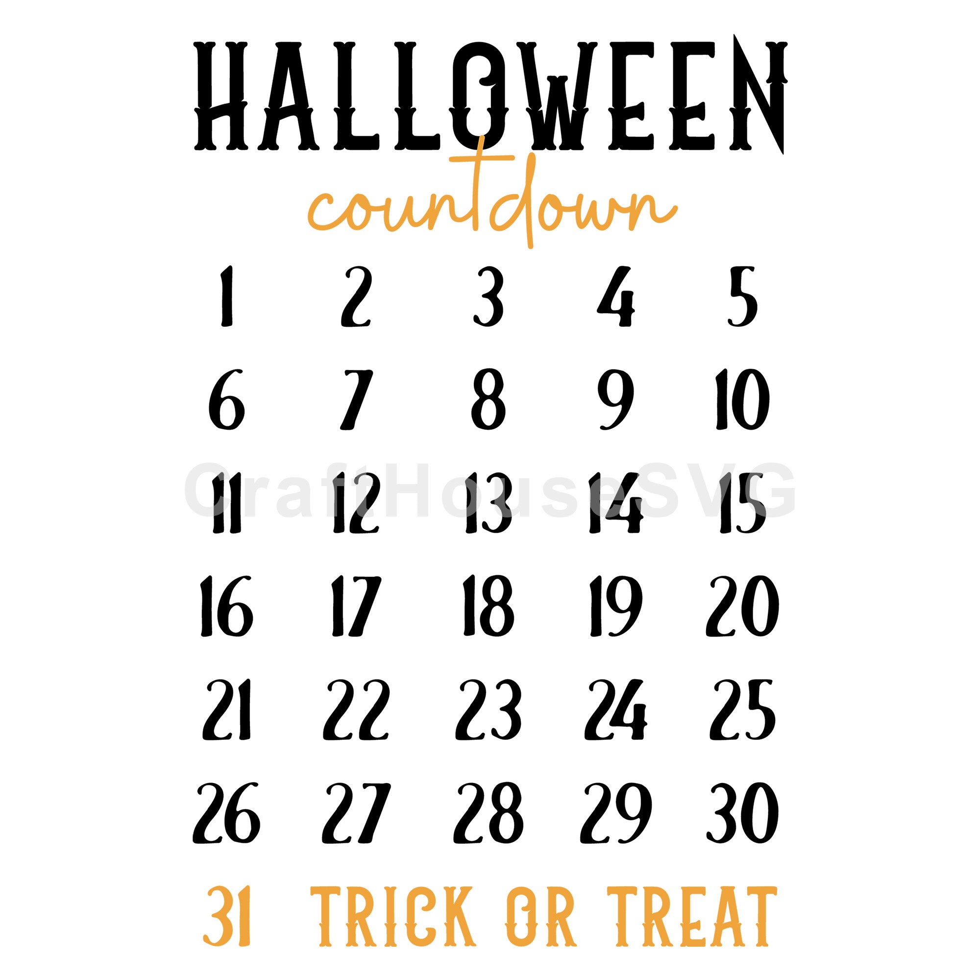 Halloween Countdown SVG