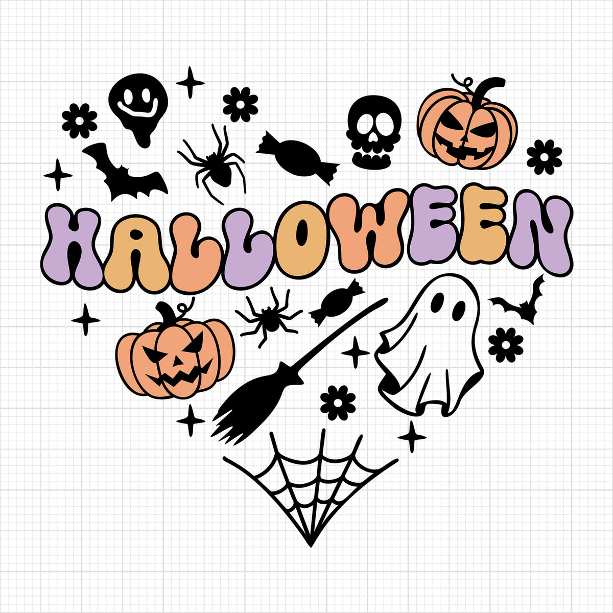 Halloween Heart Doodles
