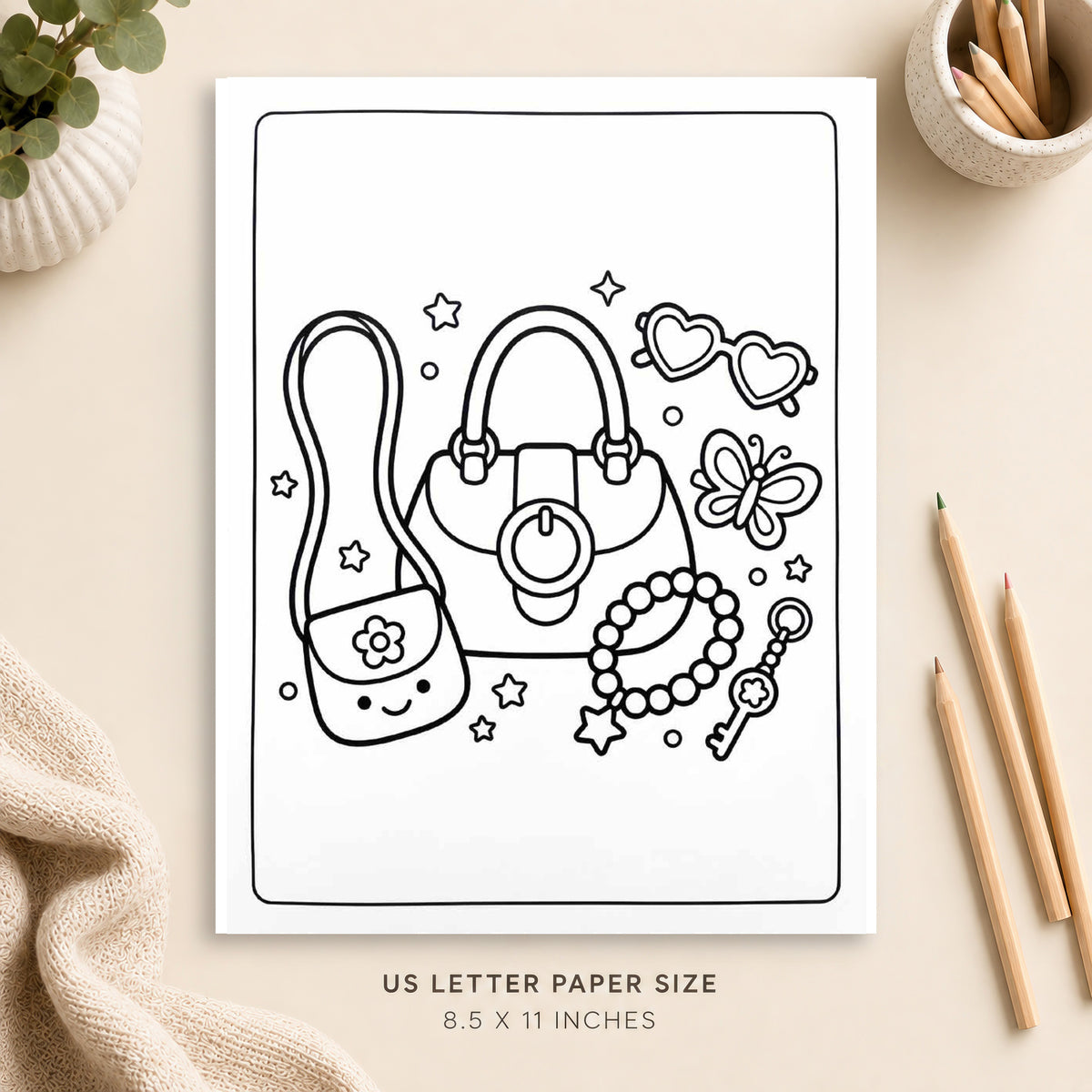 Handbag Accessories Coloring Page 4