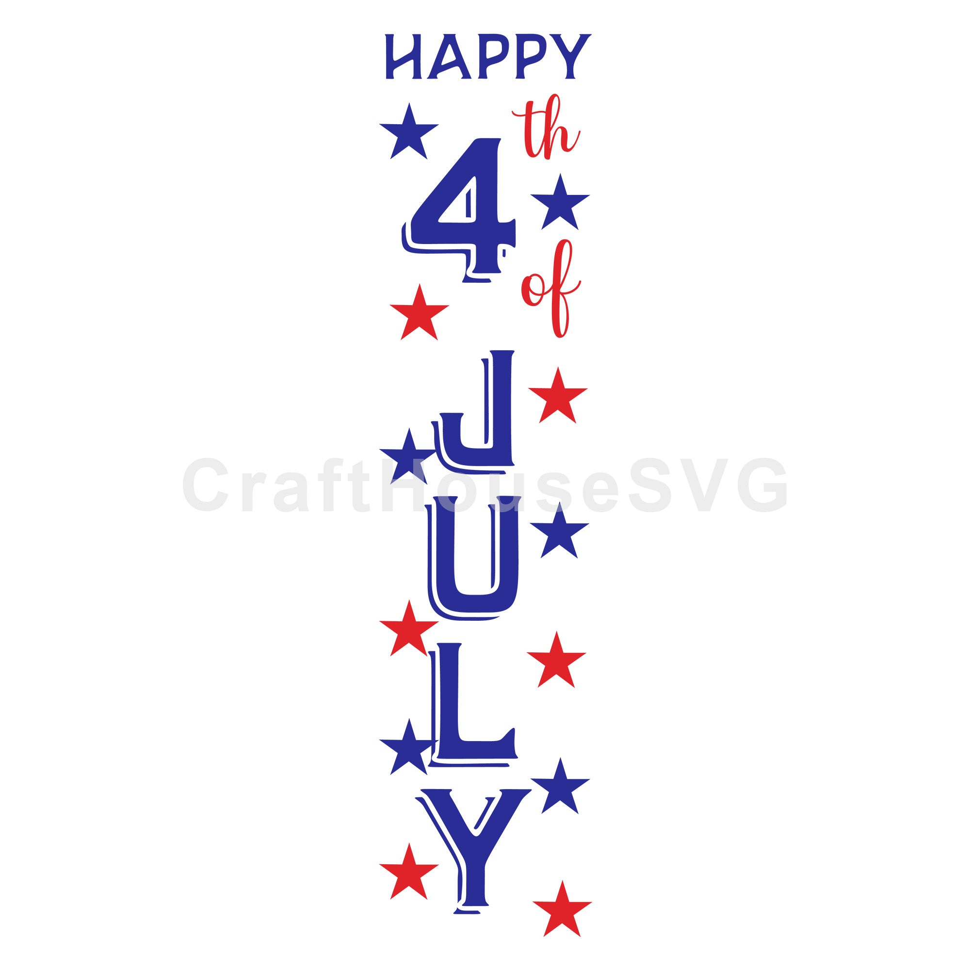 Happy 4Th Of July SVG Vertical Sign