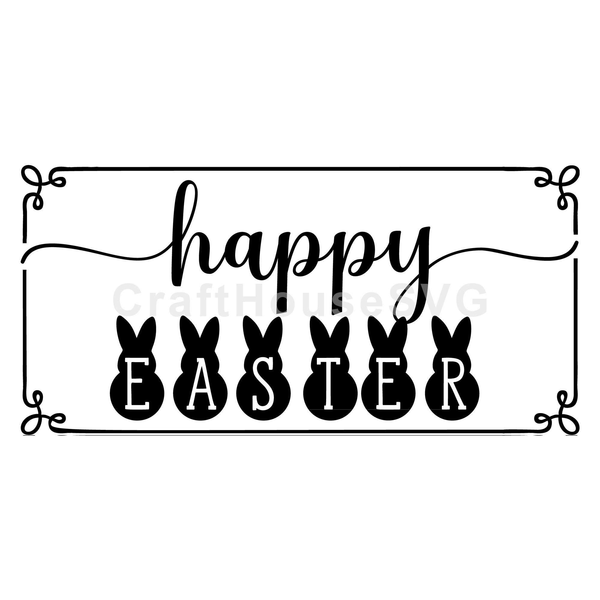 Happy Easter Sign SVG