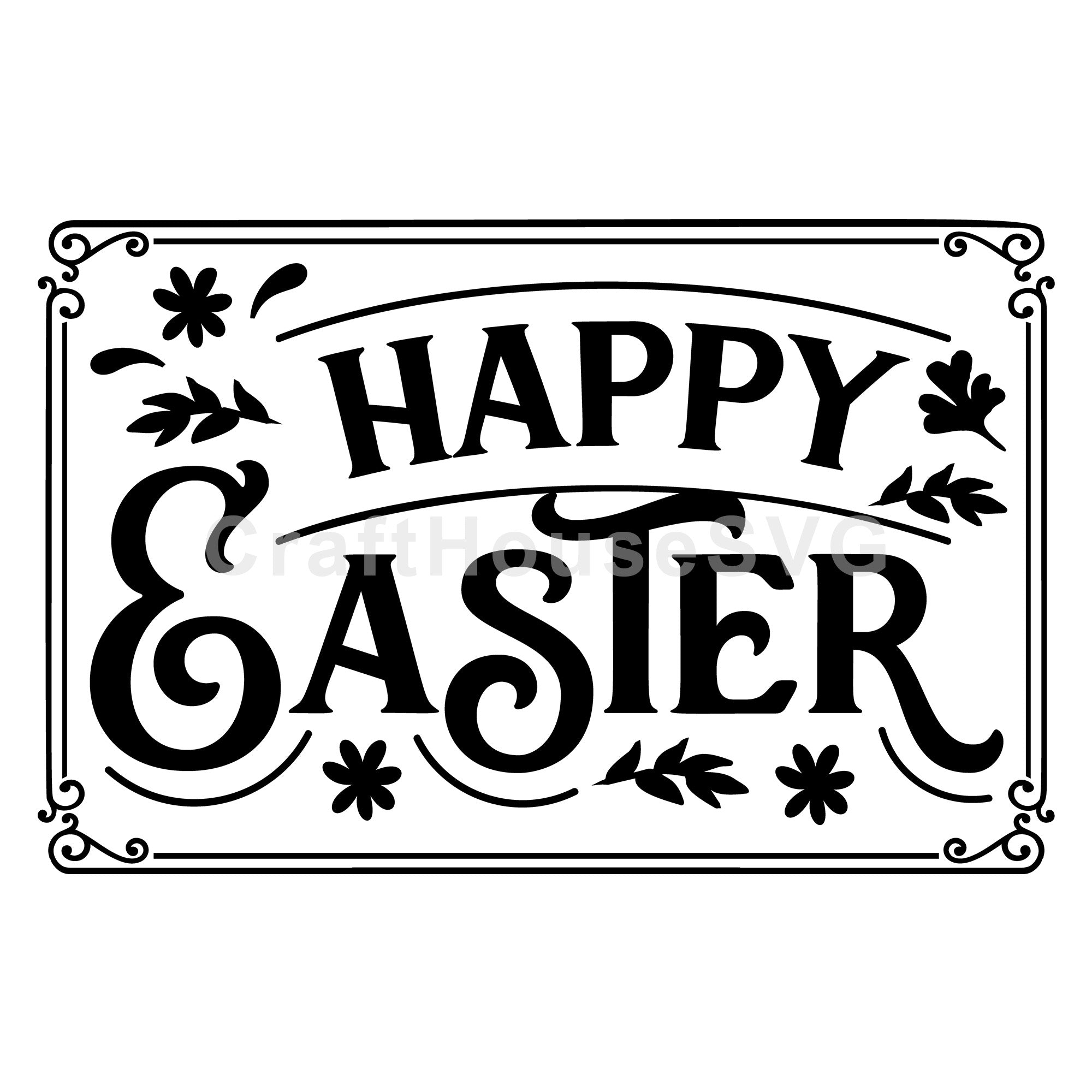 Happy Easter Vintage Sign SVG