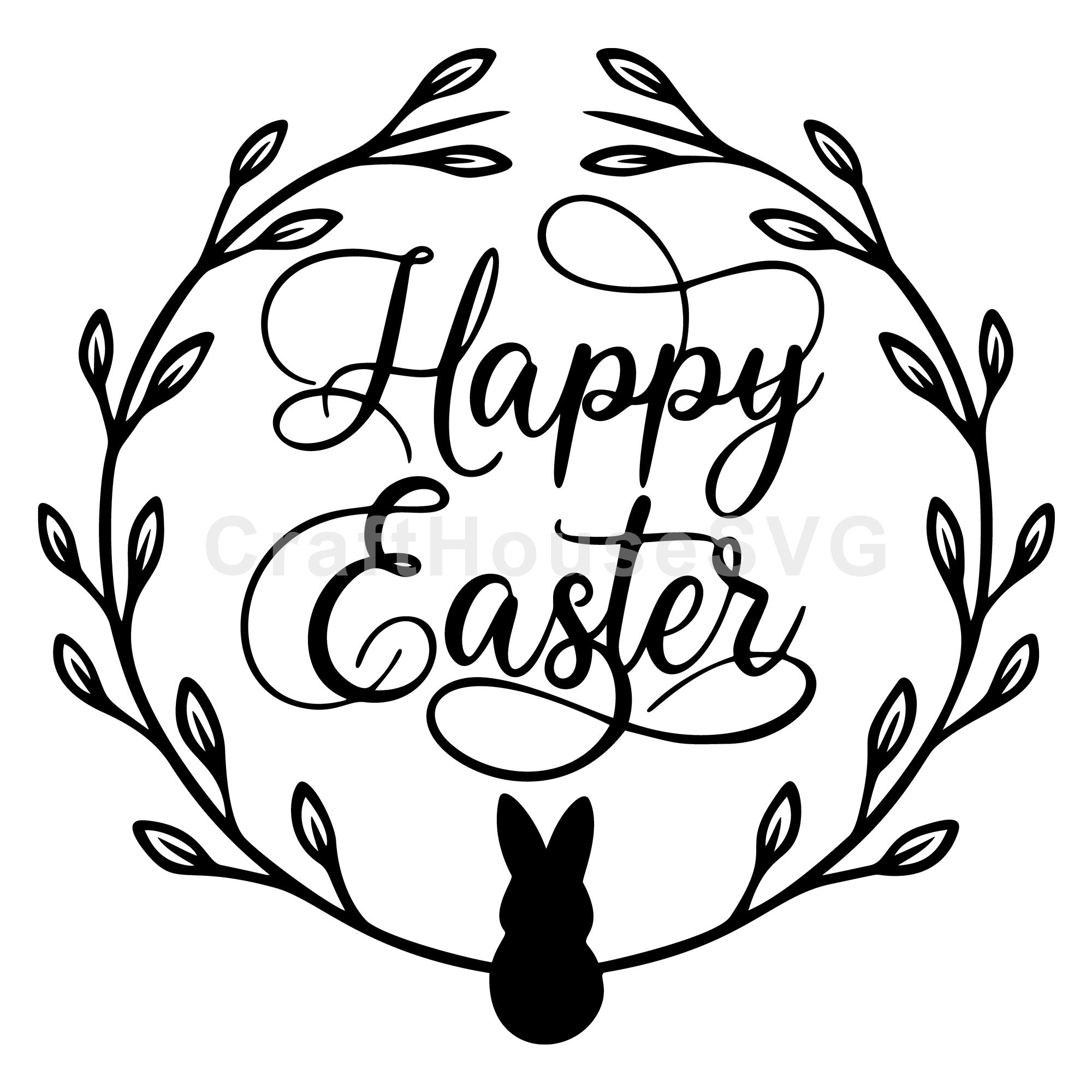 Happy Easter Wreath SVG