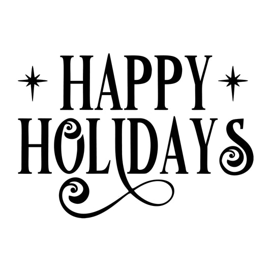Happy Holidays SVG design for Cricut, Silhouette, laser cutting, vinyl, sublimation, Christmas welcome signs, and holiday craft projects.