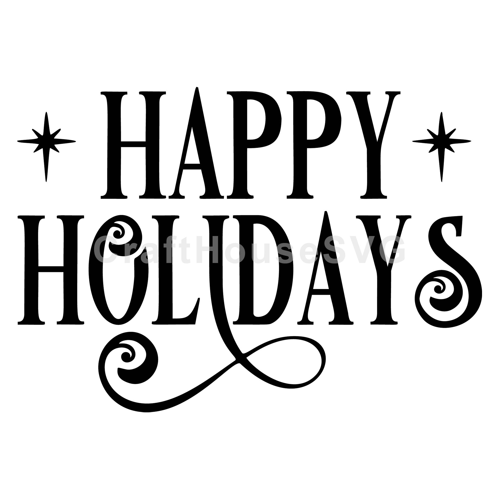 Happy Holidays Round Sign SVG