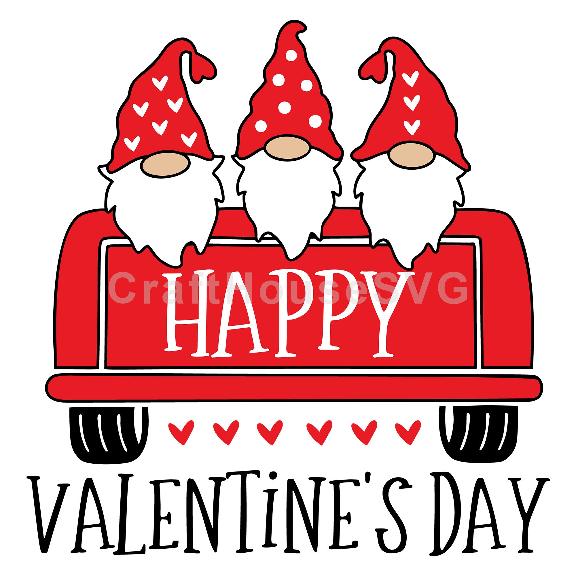 Happy Valentines Day Truck SVG