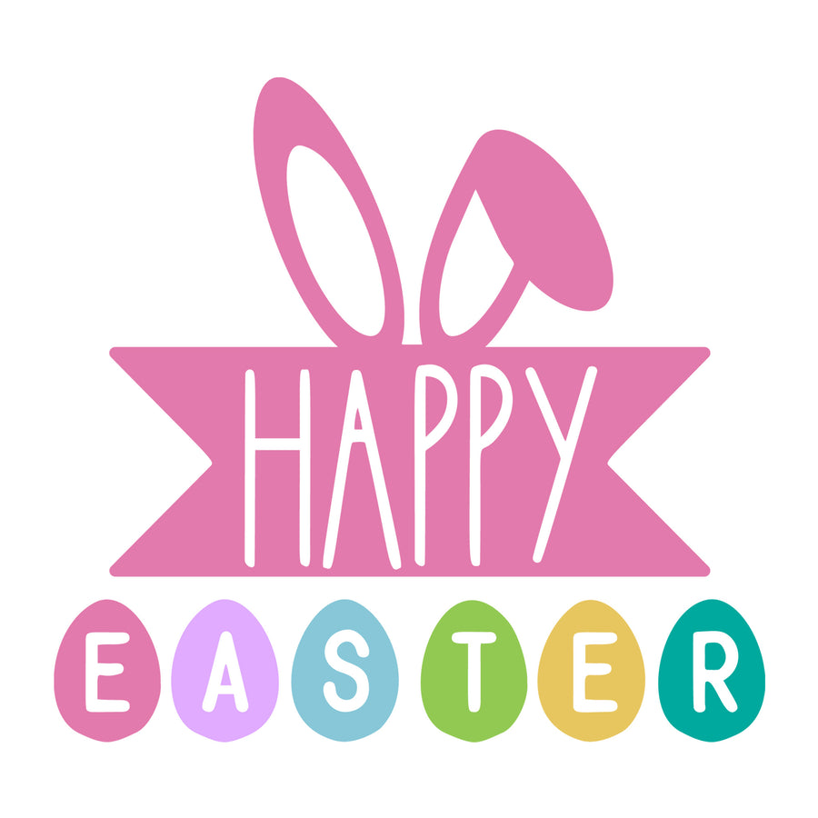 Happy Easter SVG design for Cricut, Silhouette, laser cutting and Easter crafts.