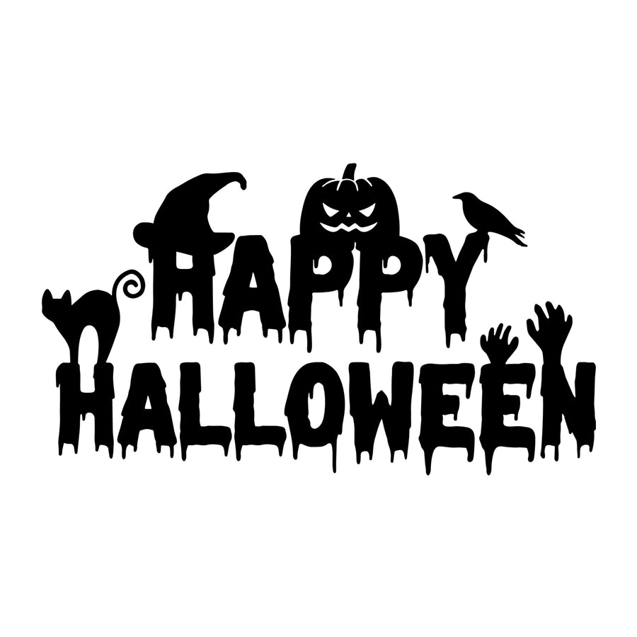 Happy Halloween SVG for Cricut, Silhouette, laser cutting, vinyl, sublimation, Halloween shirts, signs, decals, mugs, and DIY craft projects.