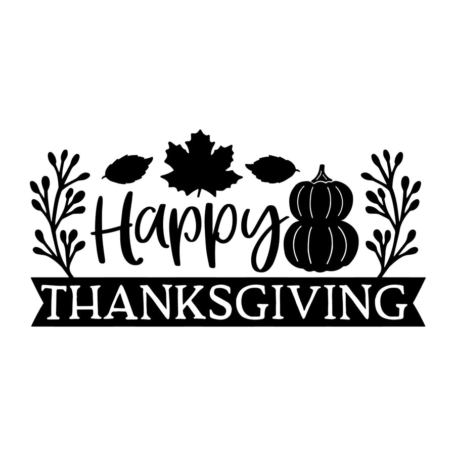 Happy Thanksgiving SVG for Cricut, Silhouette, laser cutting, vinyl, sublimation, Thanksgiving shirts, signs, decals, mugs, and DIY craft projects.