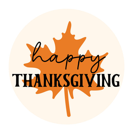 Happy Thanksgiving Maple SVG design for Cricut, Silhouette, laser cutting, vinyl, sublimation, Thanksgiving signs, and fall craft projects.