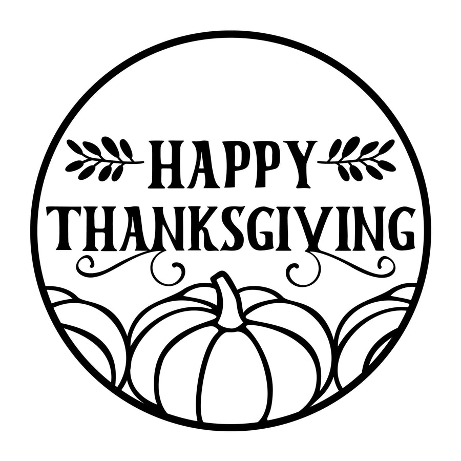 Happy Thanksgiving Pumpkins SVG design for Cricut, Silhouette, laser cutting, vinyl, sublimation, Thanksgiving signs, and fall craft projects.