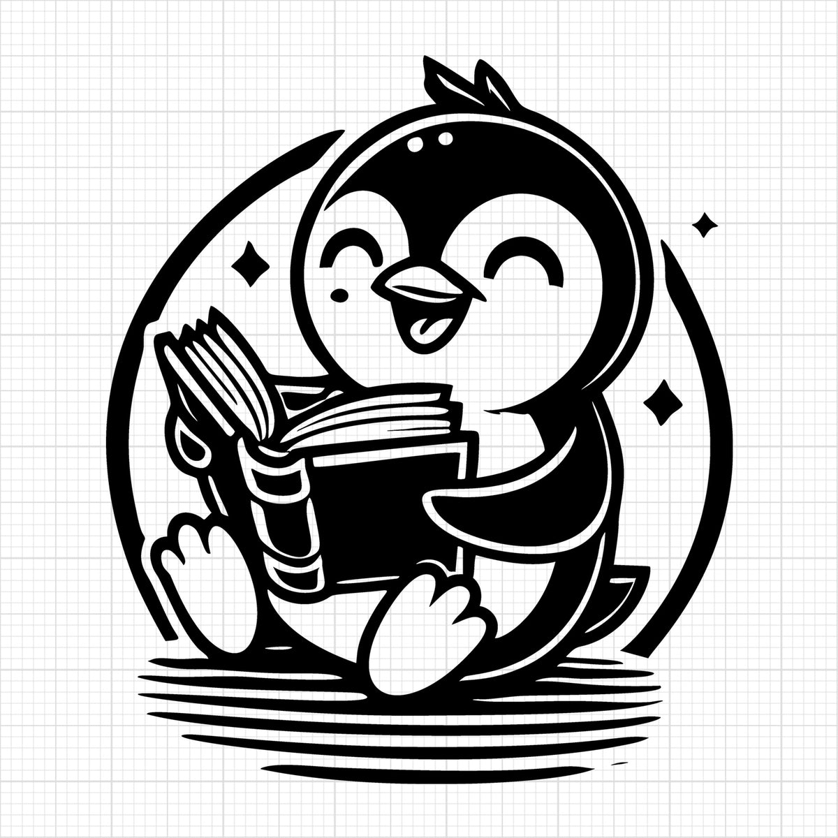 Happy Penguin Reading