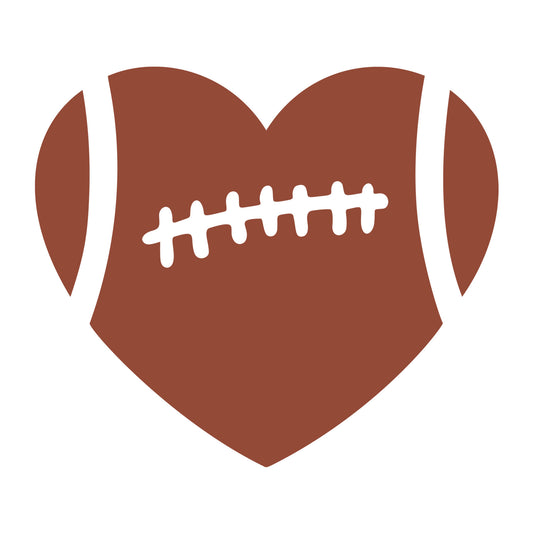 Heart Football SVG design for Cricut, Silhouette, laser cutting, vinyl, sublimation, football, and game day craft projects.
