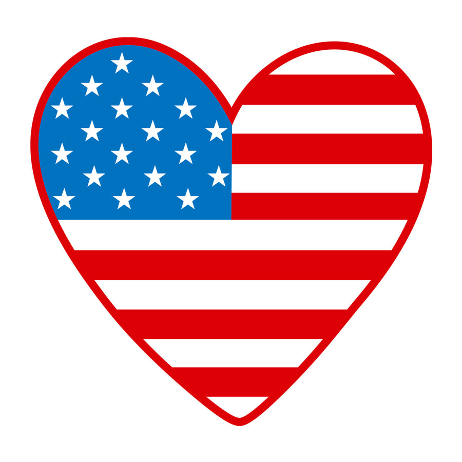 Heart American Flag SVG for Cricut, Silhouette, laser cutting, vinyl, sublimation, 4th of July shirts, patriotic signs, decals, mugs, and DIY craft projects.