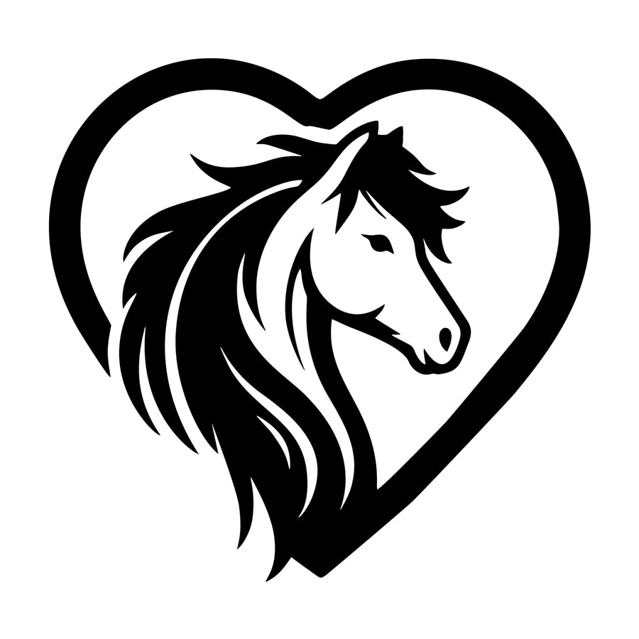 Heart Horse Head SVG design for Cricut, Silhouette, laser cutting, vinyl, sublimation, and craft projects.