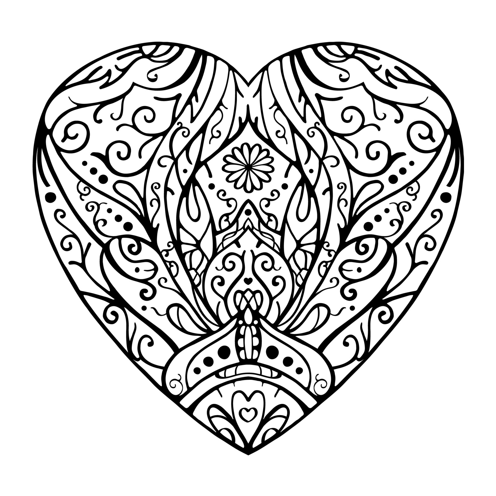 Heart Mandala SVG mandala SVG design for Cricut, Silhouette, laser cutting, vinyl, sublimation, decals, shirts, and DIY craft projects.