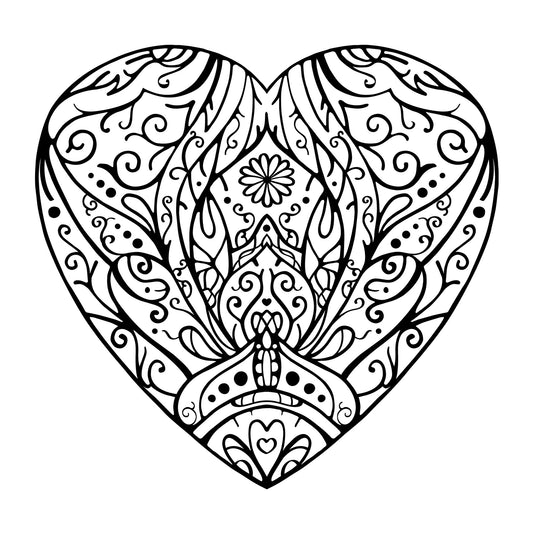 Heart Mandala SVG mandala SVG design for Cricut, Silhouette, laser cutting, vinyl, sublimation, decals, shirts, and DIY craft projects.