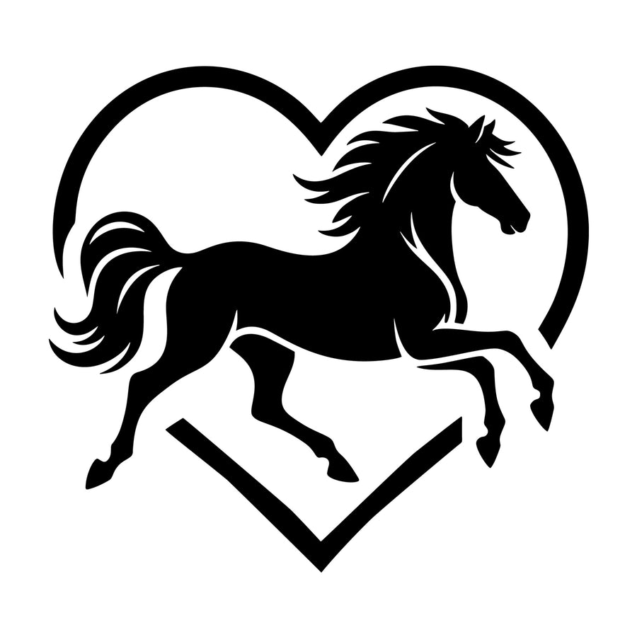 Heart Shape Horse SVG design for Cricut, Silhouette, laser cutting, vinyl, sublimation, and craft projects.