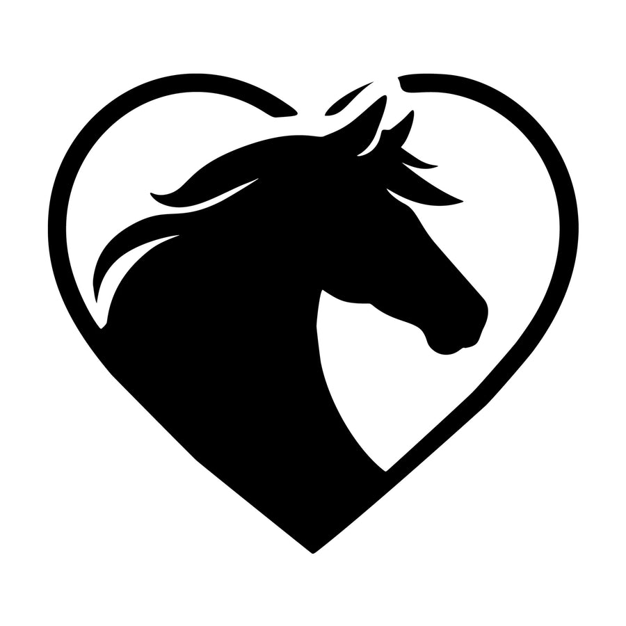 Heart Shape Horse Head Silhouette SVG design for Cricut, Silhouette, laser cutting, vinyl, sublimation, and craft projects.
