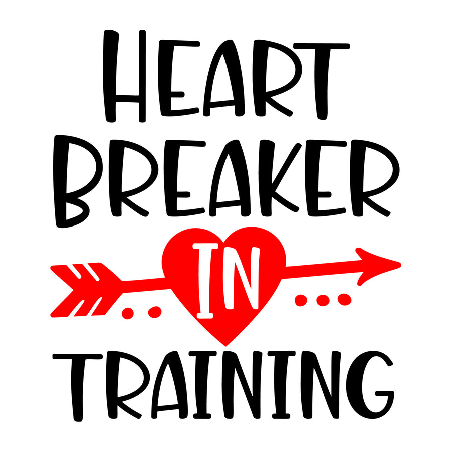 Heart Breaker In Training SVG design for Cricut, Silhouette, laser cutting, vinyl, sublimation, Valentine crafts, and DIY projects.