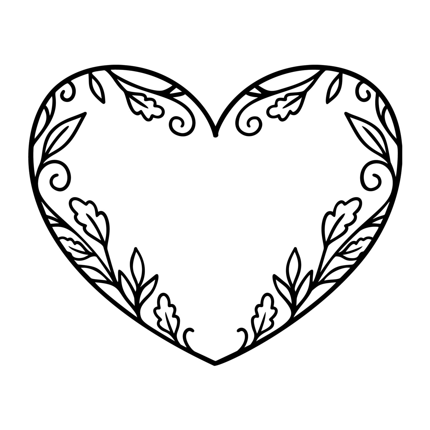 Heart Frame SVG design for Cricut, Silhouette, laser cutting, vinyl, sublimation, monograms, and craft projects.