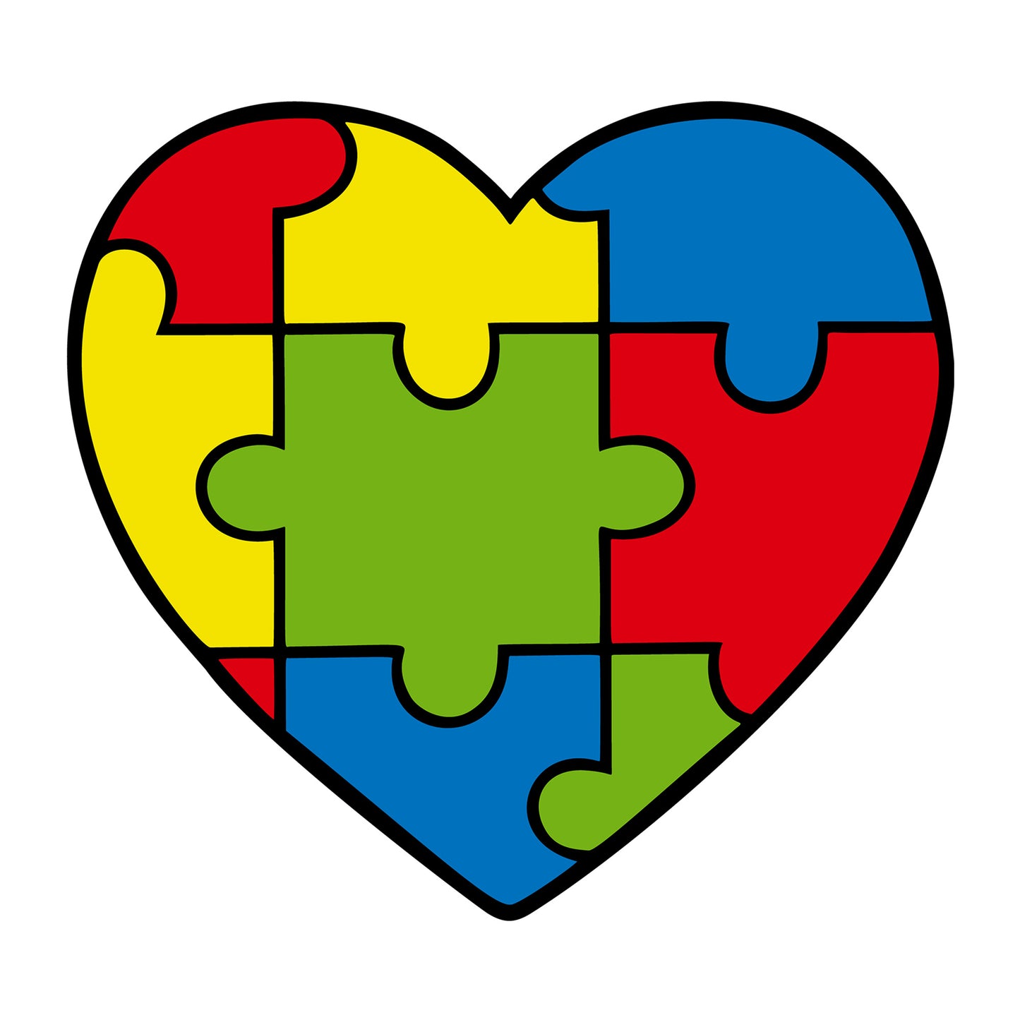 Heart Puzzles Autism Awareness SVG design for Cricut, Silhouette, laser cutting, vinyl, sublimation, autism awareness crafts, and DIY projects.