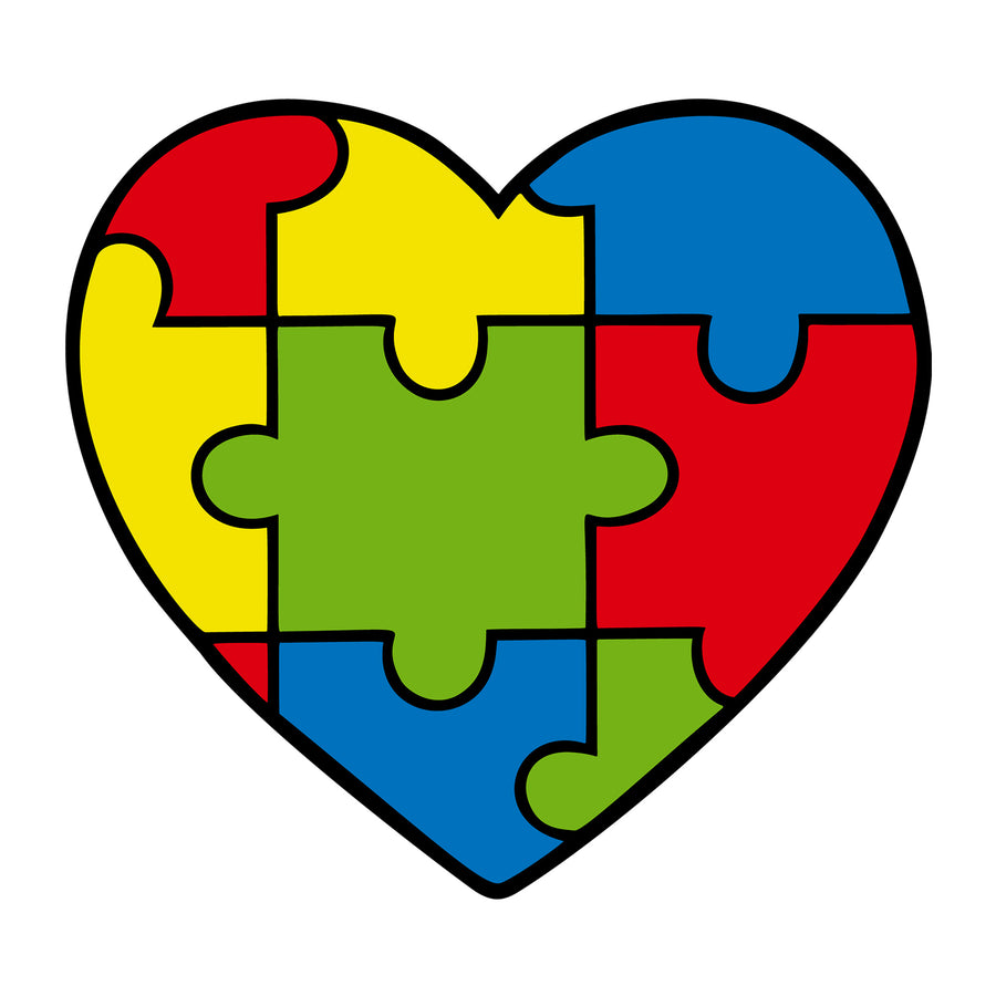 Heart Puzzles Autism Awareness SVG design for Cricut, Silhouette, laser cutting, vinyl, sublimation, autism awareness crafts, and DIY projects.