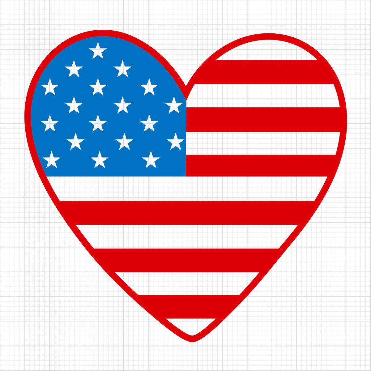 Heart American flag