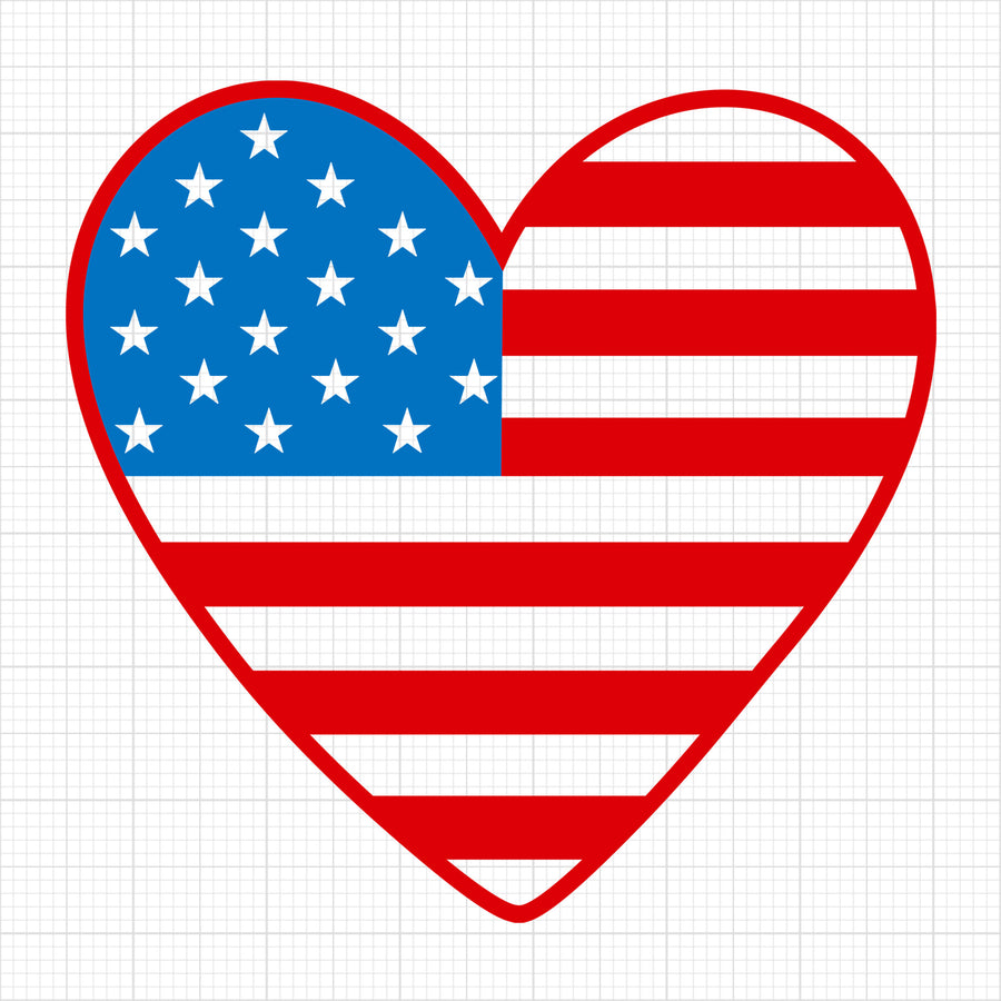 Heart American flag