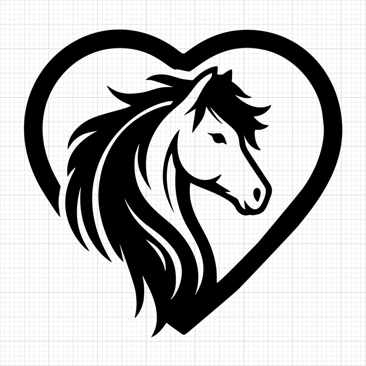 Heart Horse Head