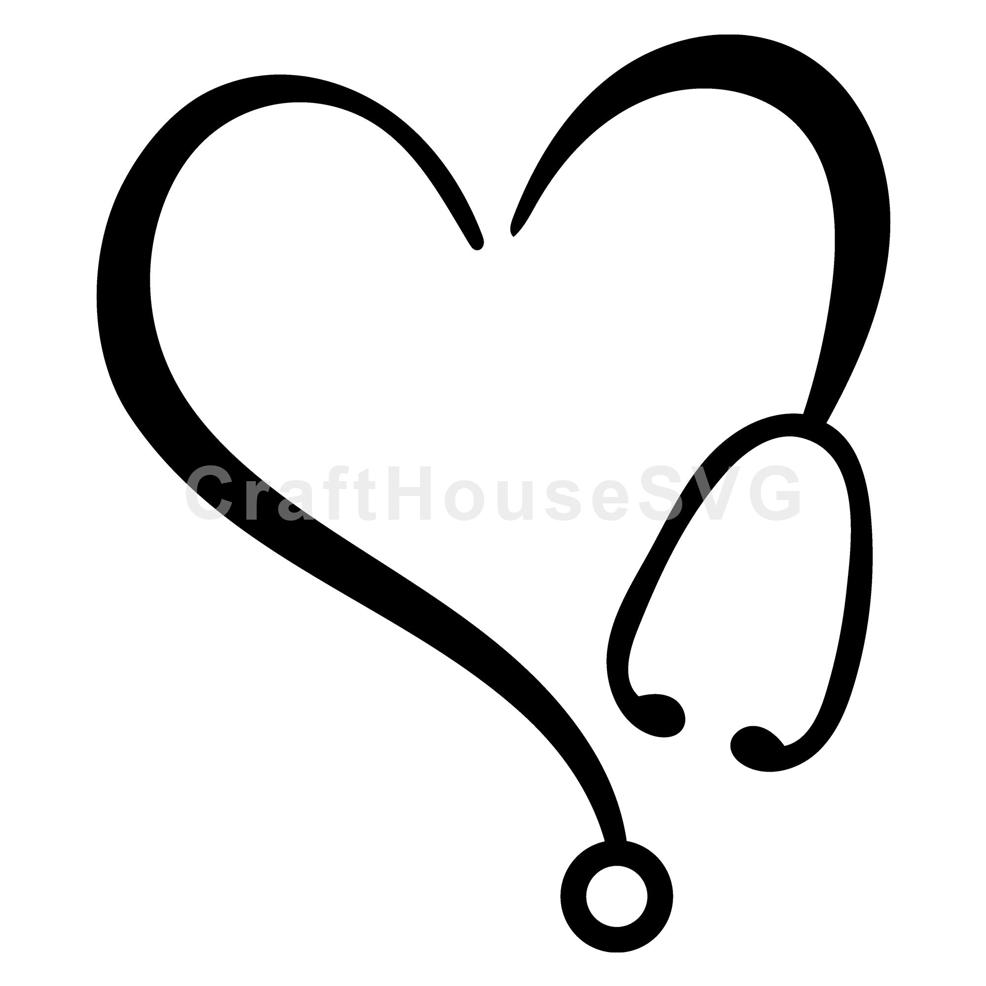 Heart Stethoscope SVG | M69F