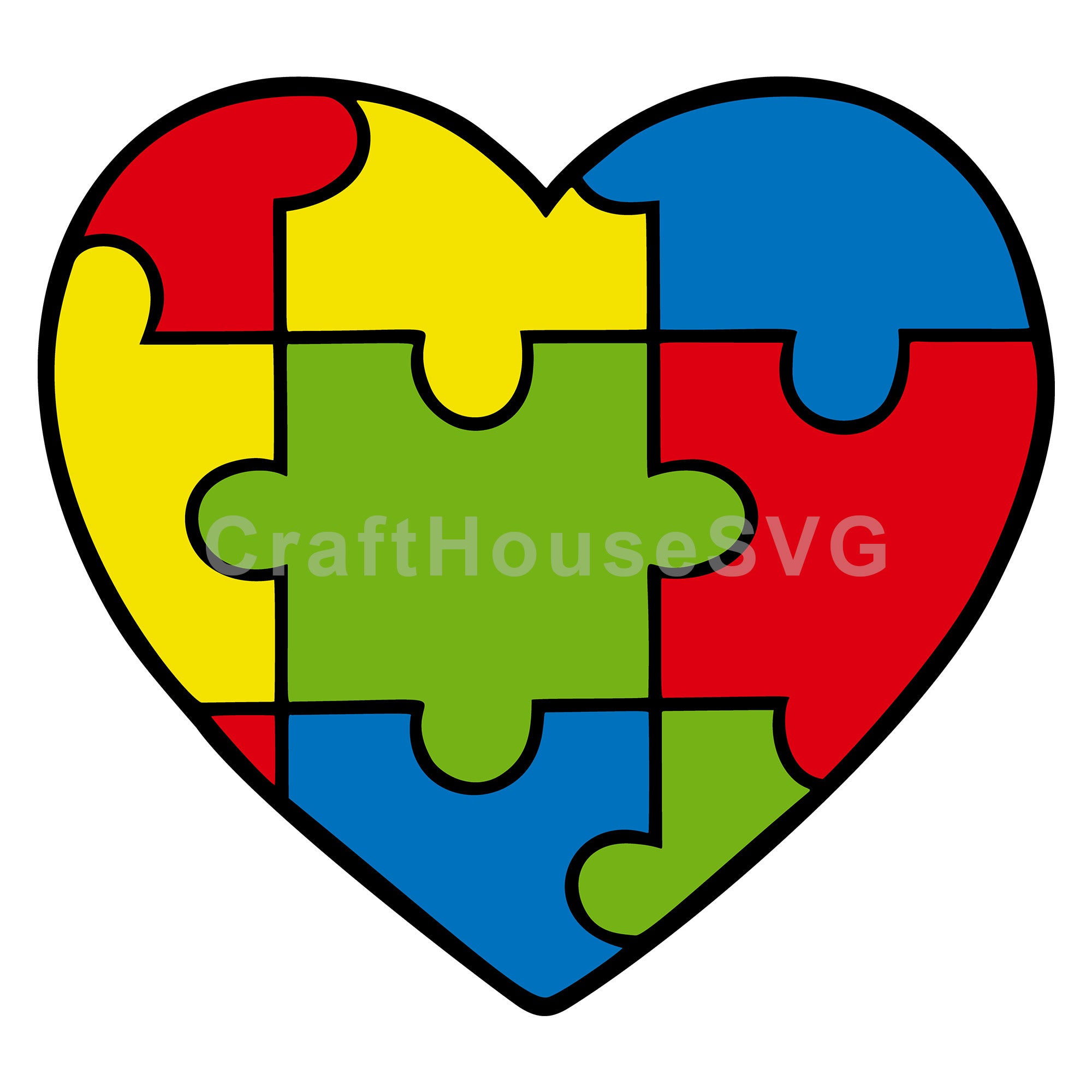 Heart puzzles autism awareness SVG