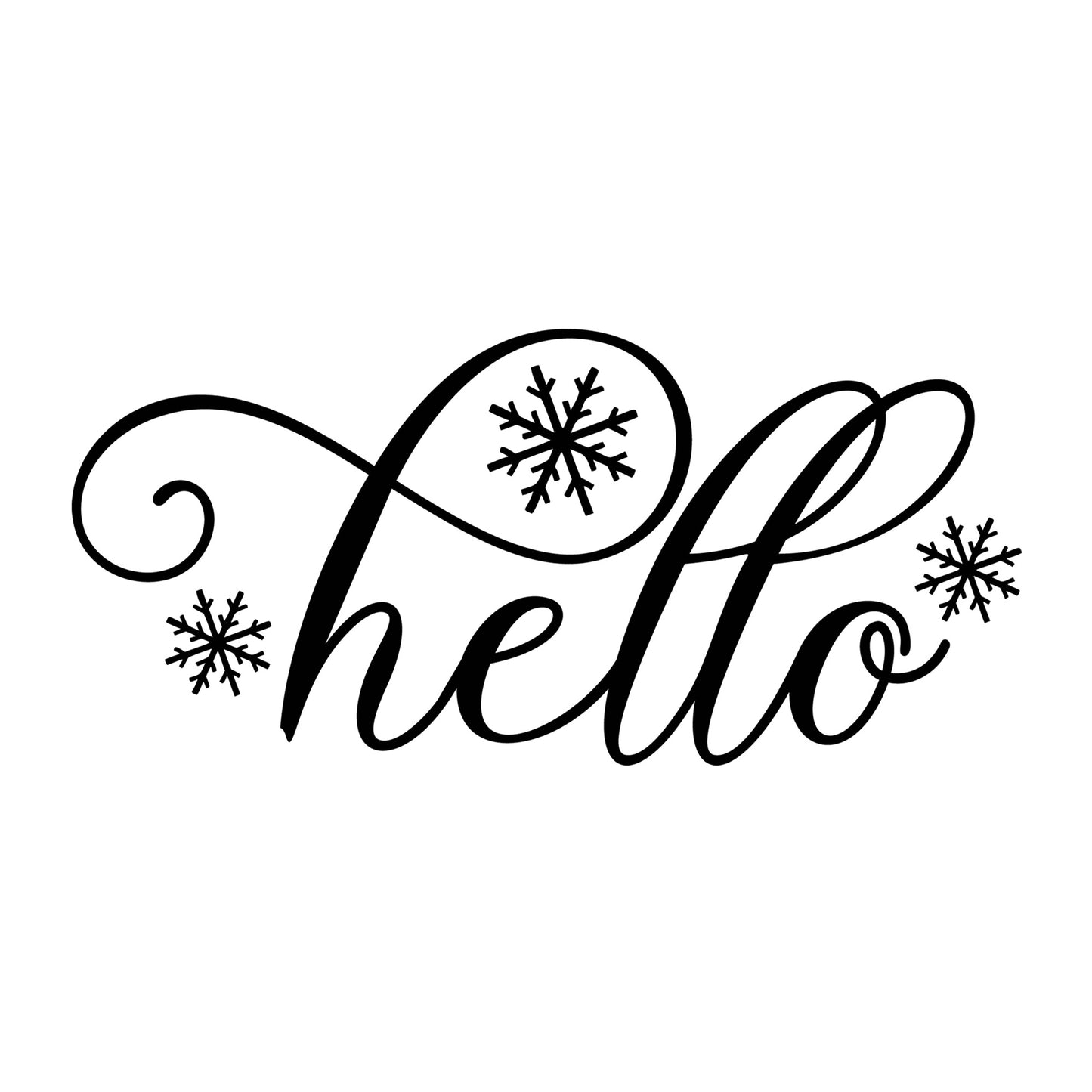 Hello SVG design for Cricut, Silhouette, laser cutting, vinyl, sublimation, Christmas welcome signs, and holiday craft projects.