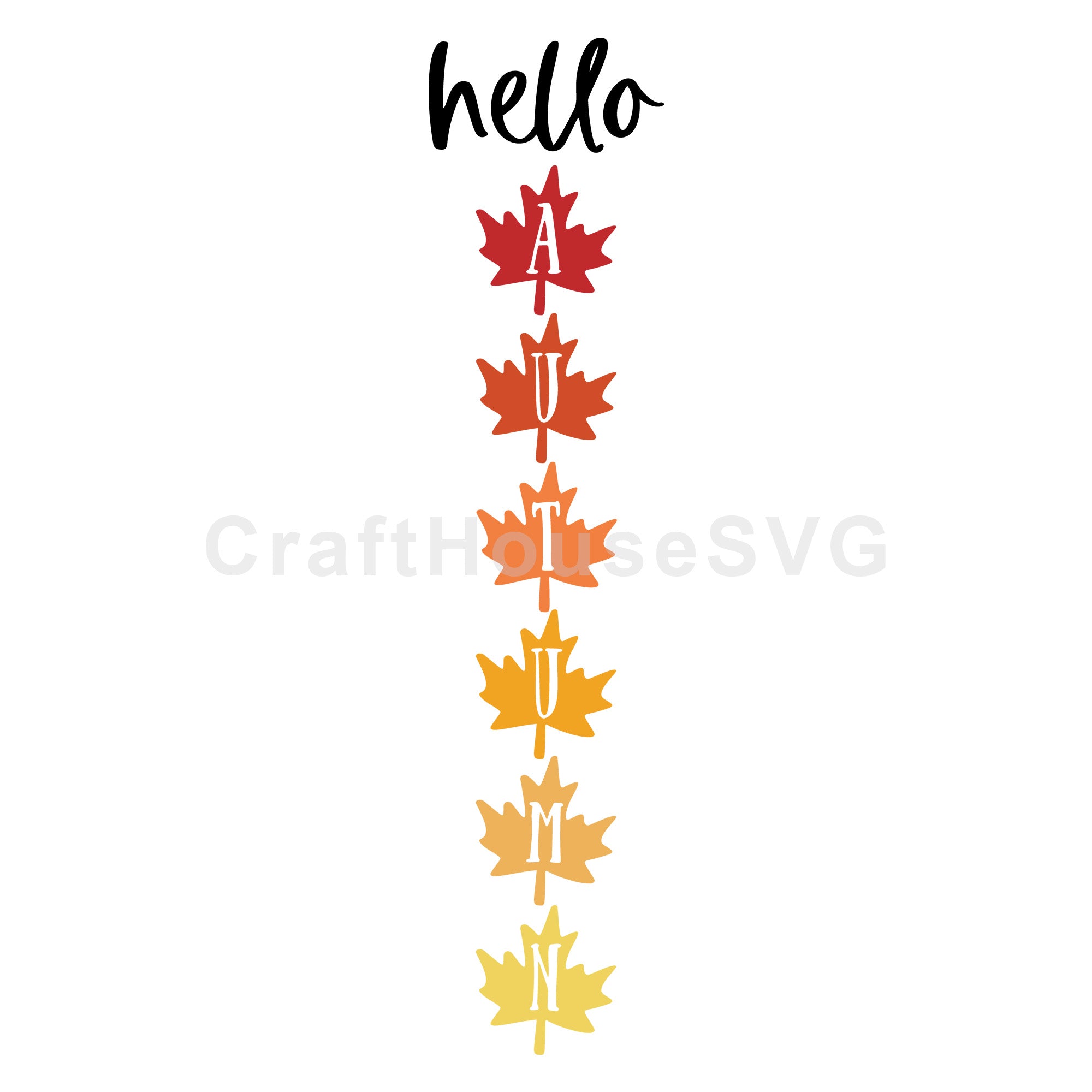 Hello Autumn SVG Vertical Sign