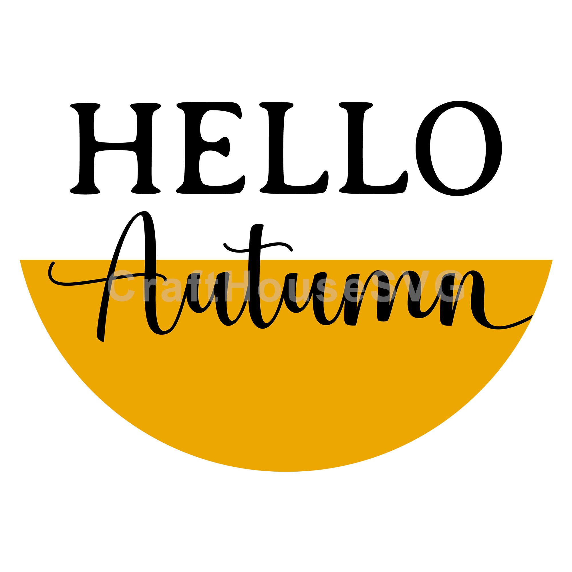 Hello Autumn Round Sign SVG