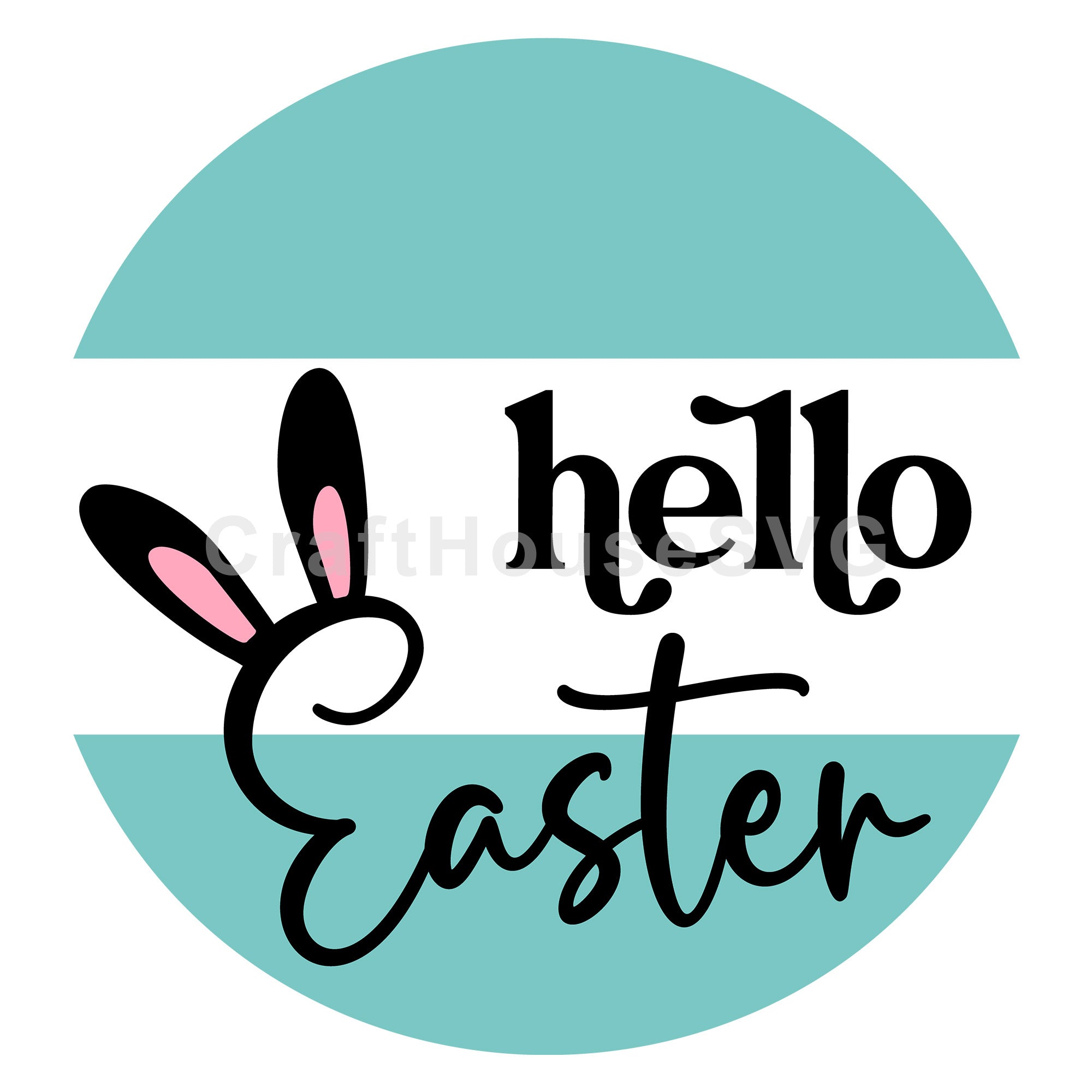 Hello Easter Round Sign SVG