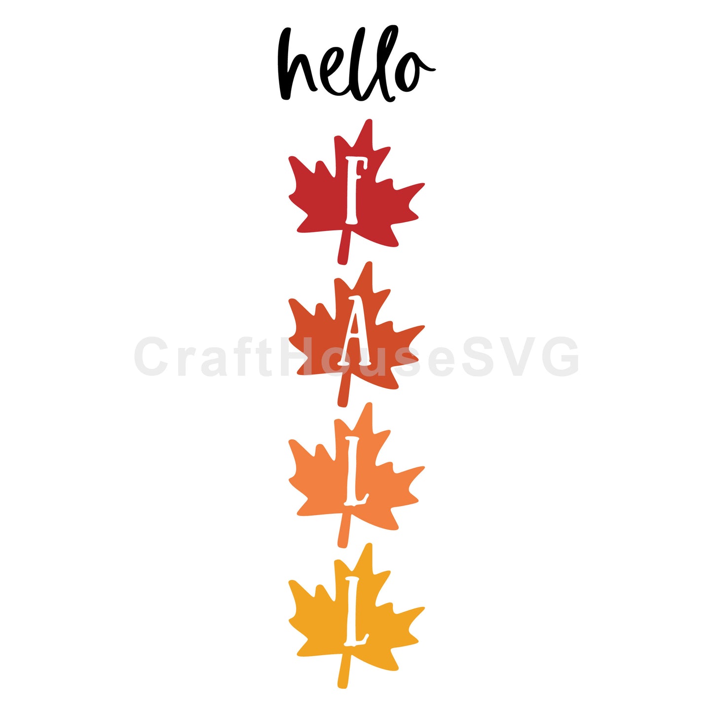 Hello Fall SVG Vertical Sign