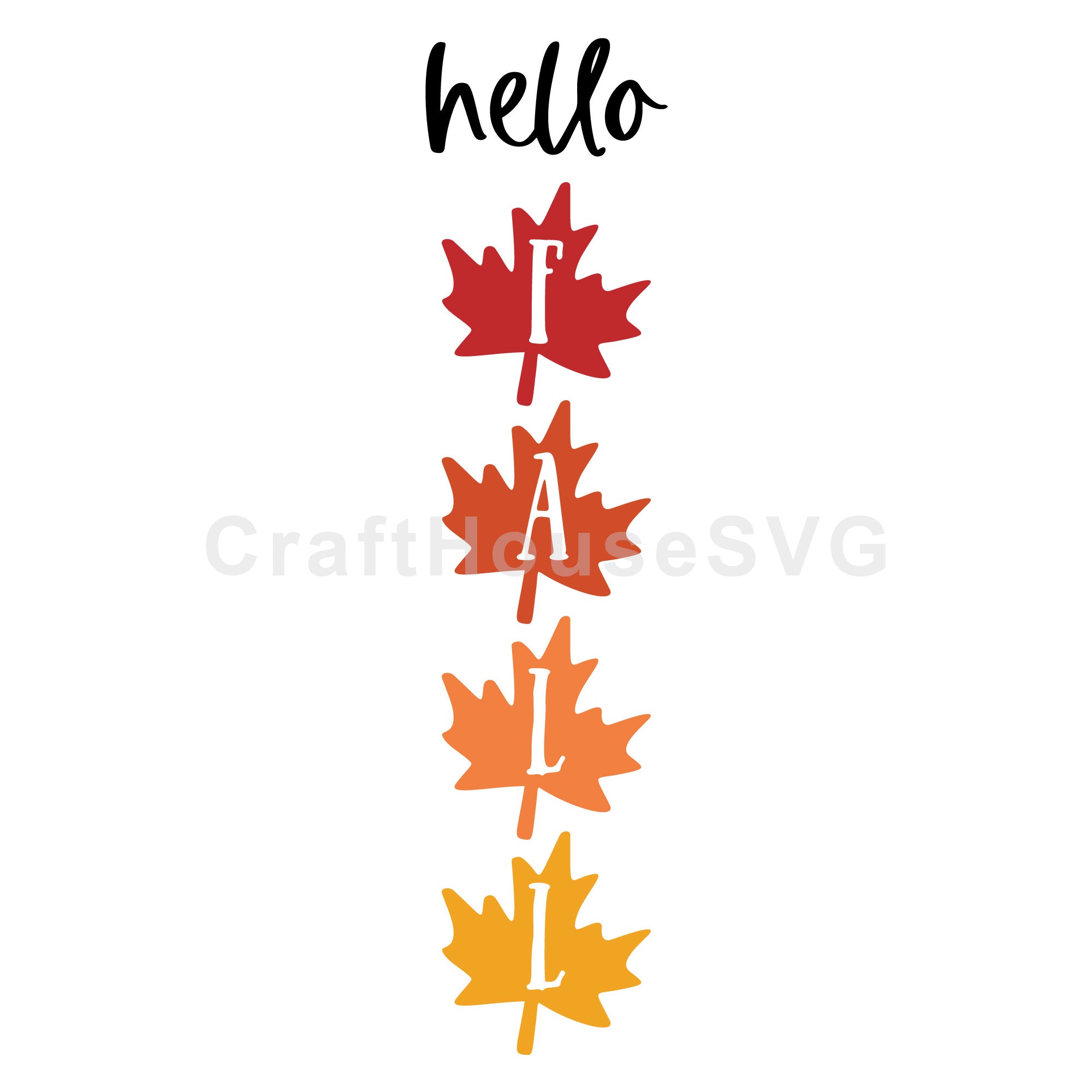 Hello Fall SVG Vertical Sign