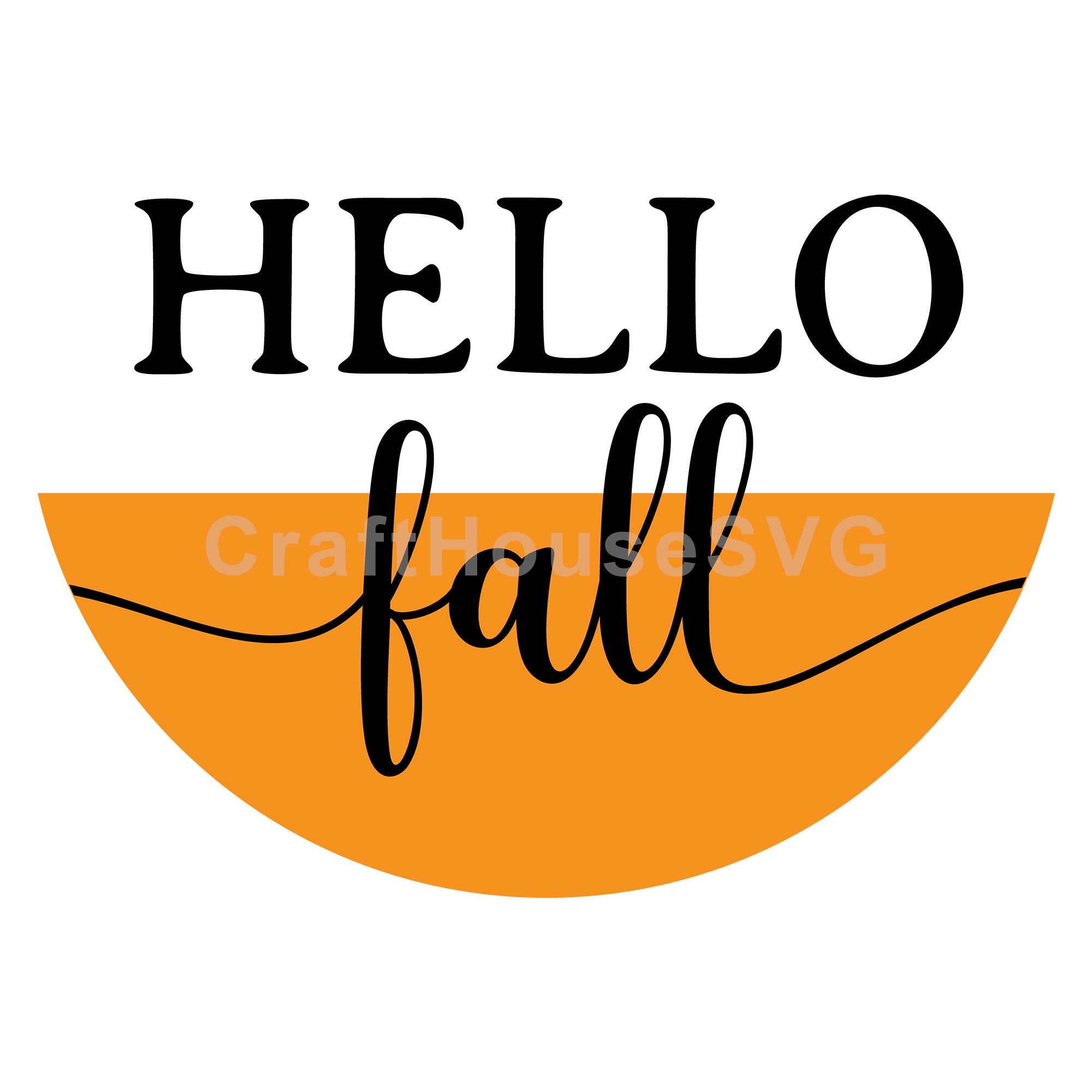 Hello Fall Round Sign SVG