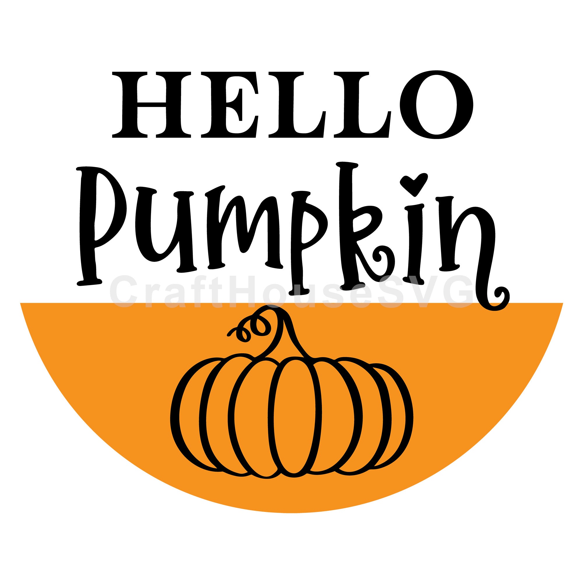 Hello Pumpkin Round Sign SVG