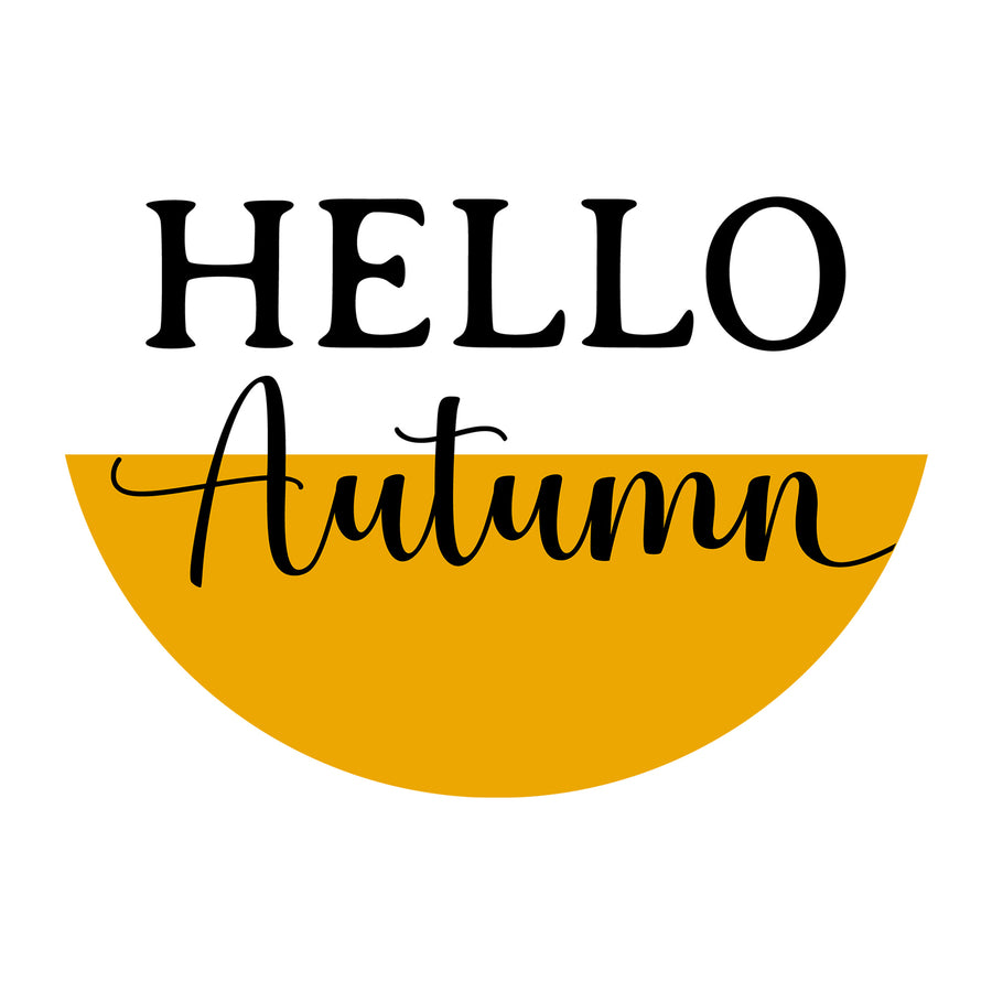 Hello Autumn SVG design for Cricut, Silhouette, laser cutting, vinyl, sublimation, fall signs, and autumn craft projects.