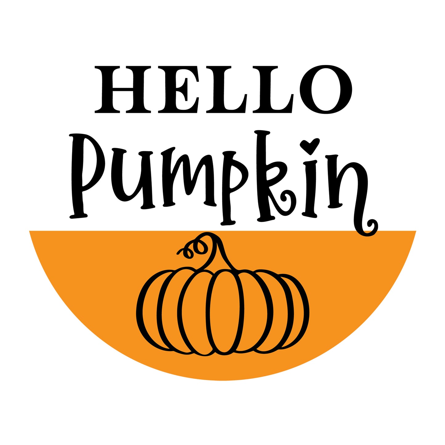Hello Pumpkin SVG design for Cricut, Silhouette, laser cutting, vinyl, sublimation, fall signs, and autumn craft projects.