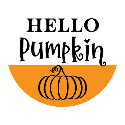 Hello Pumpkin SVG design for Cricut, Silhouette, laser cutting, vinyl, sublimation, fall signs, and autumn craft projects.
