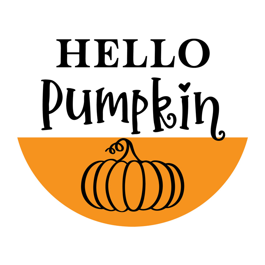Hello Pumpkin SVG design for Cricut, Silhouette, laser cutting, vinyl, sublimation, fall signs, and autumn craft projects.