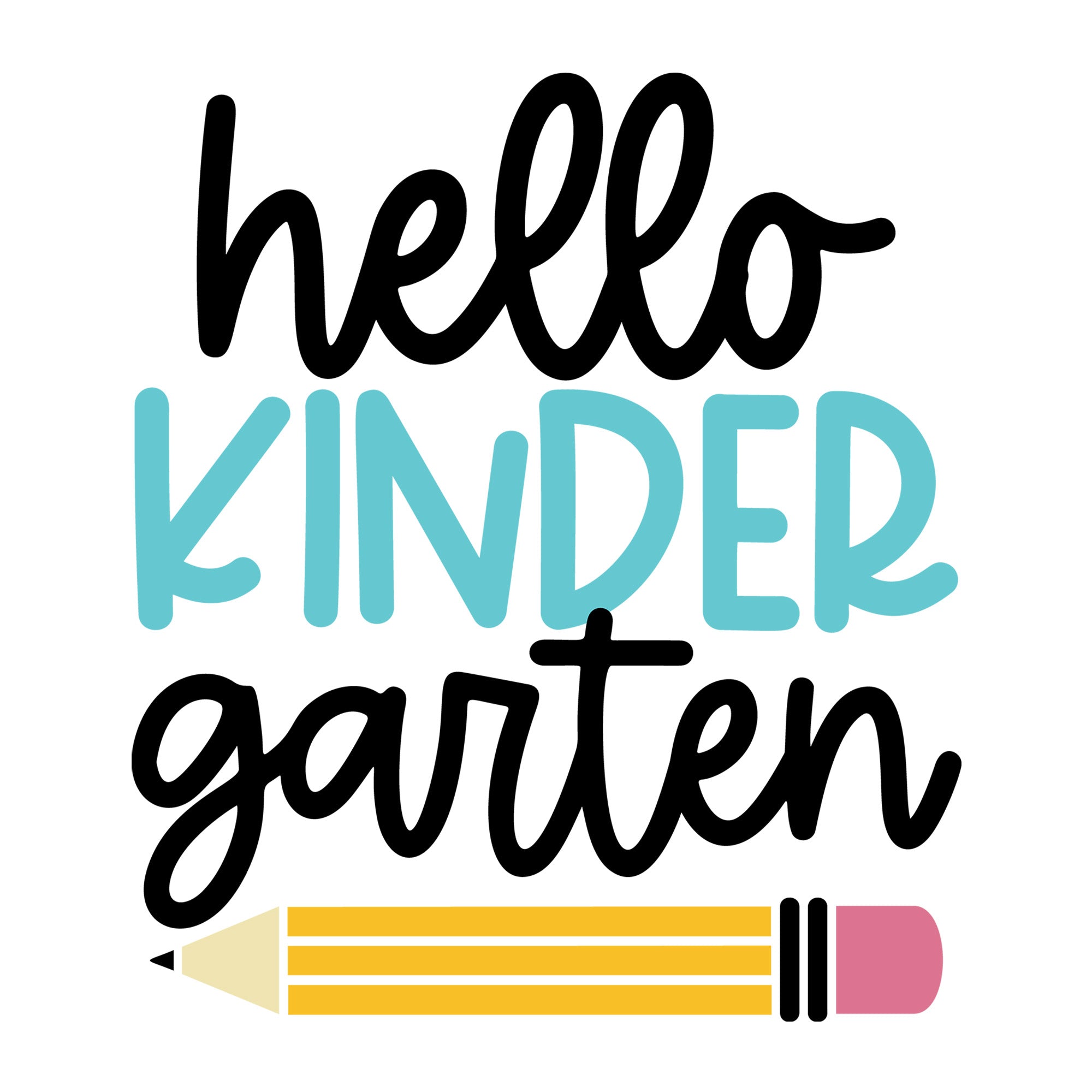 Hello Kindergarten SVG design for Cricut, Silhouette, laser cutting, vinyl, sublimation, and back to school craft projects.