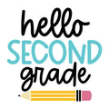 Hello Second Grade SVG design for Cricut, Silhouette, laser cutting, vinyl, sublimation, and back to school craft projects.