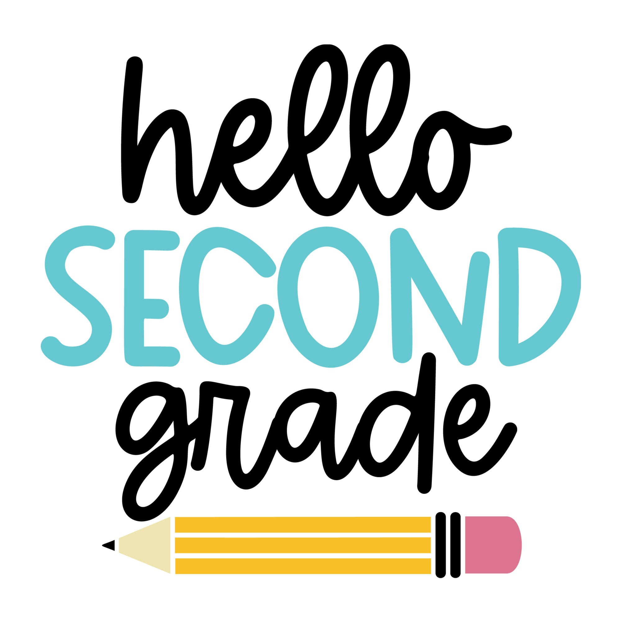 Hello Second Grade SVG design for Cricut, Silhouette, laser cutting, vinyl, sublimation, and back to school craft projects.