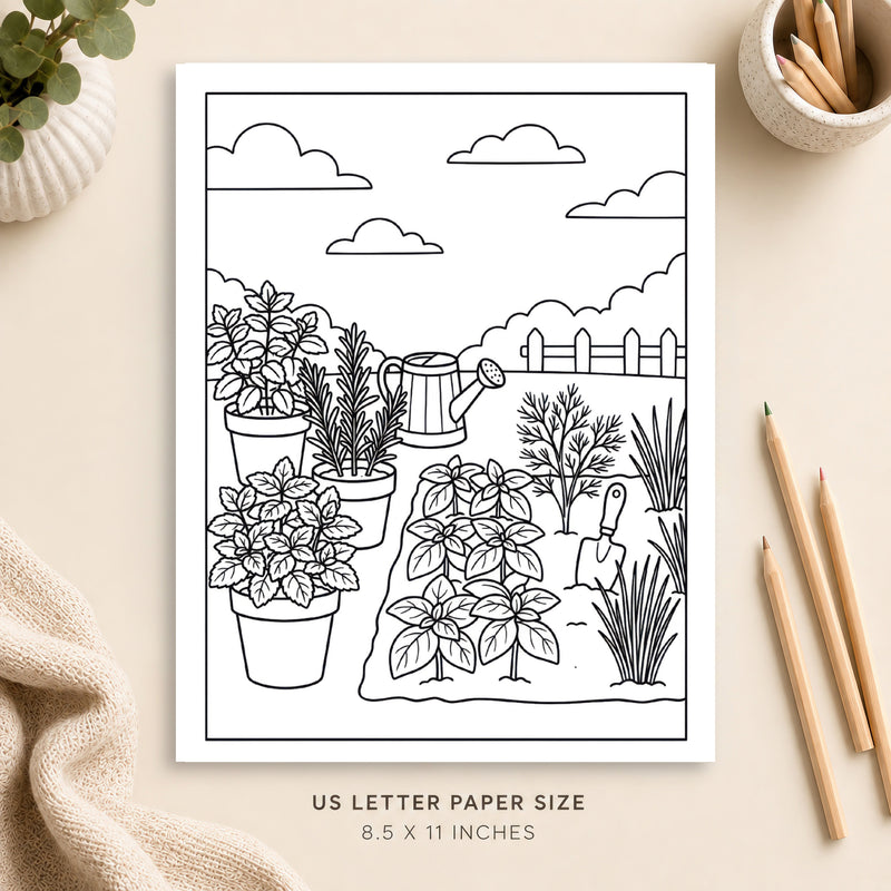 Herb Garden Coloring Page 2