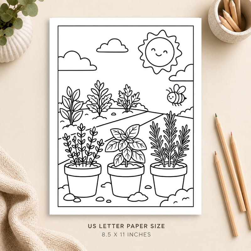Herb Garden Coloring Page 3
